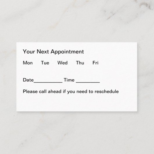 Audiologe Hörtest Ernennungskarten Terminkarte (Rückseite)