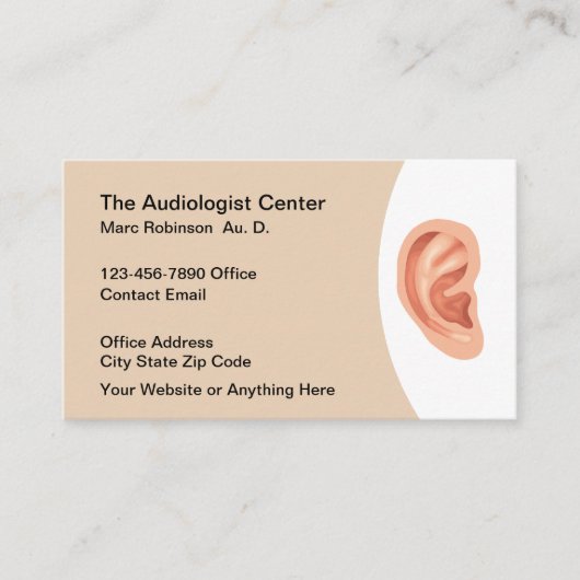 Audiologe Hörtest Ernennungskarten Terminkarte (Vorderseite)
