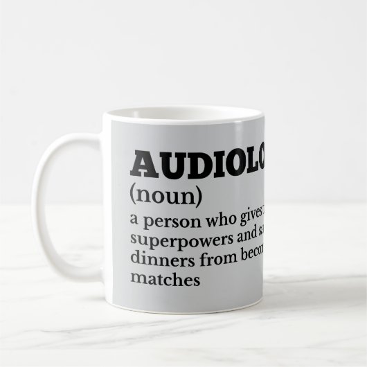 Audiologe Job Definition Gift Kaffeetasse (Links)