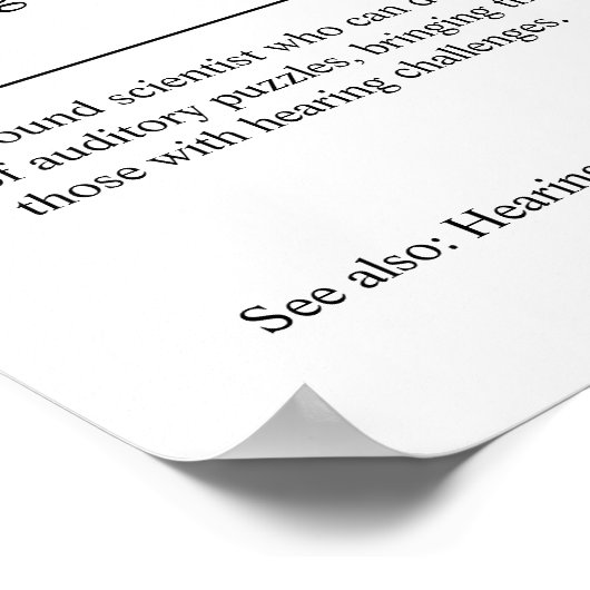 Audiologe Personalisiertes Geschenk Poster (Ecke)