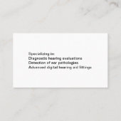 Audiologe Visitenkarten Visitenkarte (Rückseite)