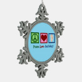 Audiologie der Liebe Frieden Schneeflocken Zinn-Ornament (Links)