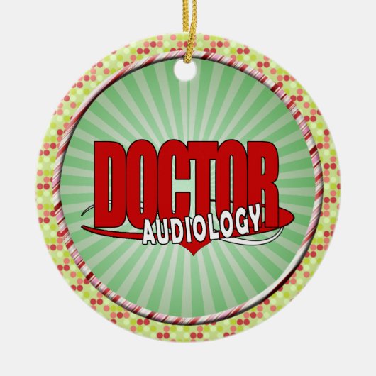 AUDIOLOGIE-DOKTOR AUDIOLOGIST BIG RED LOGO KERAMIKORNAMENT (Vorne)