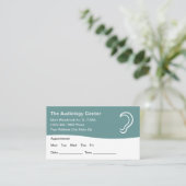 Audiology Patient ernennt Business Cards Visitenkarte (Stehend Vorderseite)