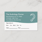 Audiology Patient ernennt Business Cards Visitenkarte (Vorderseite)