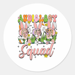 Audiology Squad Funny Oaster Bunny Runder Aufkleber