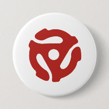 Audiophile Round-Button mit 45 RPM-Record-Adapter