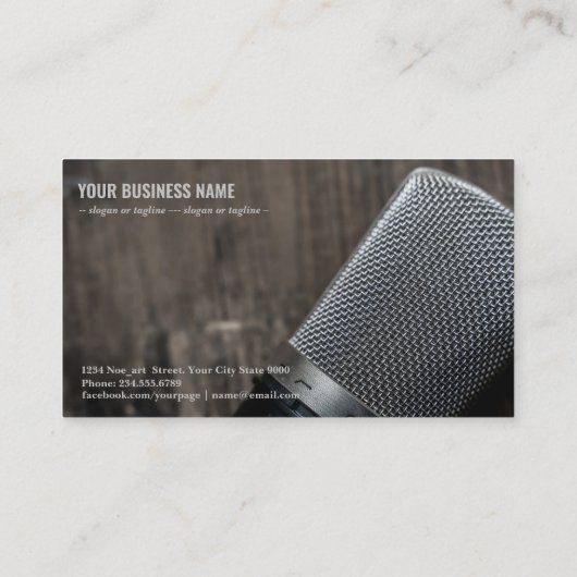 Audioradio mit Podcast-Mikrofon Visitenkarte (Rückseite)