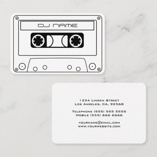 Audiotape Cassette DJ Visitenkarte (Vorne/Hinten)
