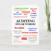 Auditor | Auditing Swear Words | Joke Birthday Karte (Vorderseite)