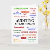 Auditor Birthday | Auditing Swear Words | Joke Karte (Gelbe Blume)