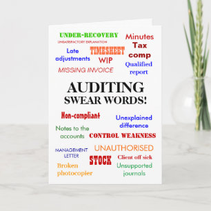 Auditor Birthday   Auditing Swear Words   Joke Karte