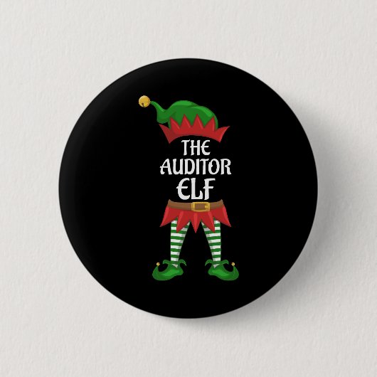Auditor Elf Family Matching Group Weihnachts-Party Button (Vorderseite)