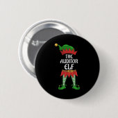 Auditor Elf Family Matching Group Weihnachts-Party Button (Vorne & Hinten)