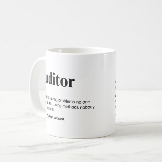 Auditor Funny Work Definition Kaffeetasse (Vorderseite Links)
