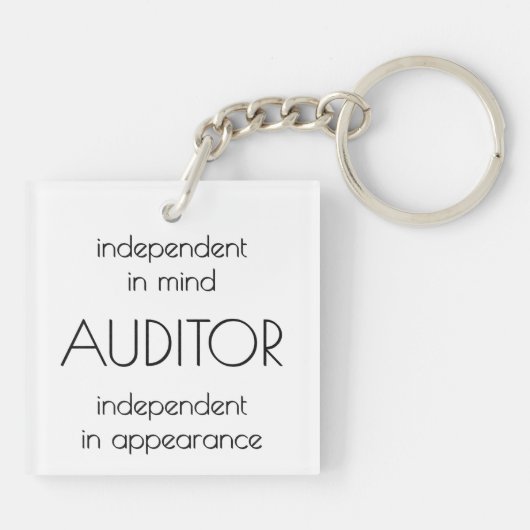 "Auditor: Unabhängig im Geist und im Aussehen" Schlüsselanhänger (Rückseite)
