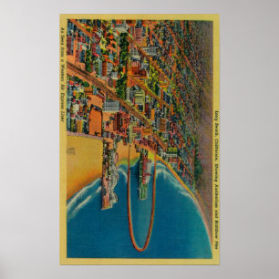 Auditorium, Strand und Regenbogen Pier Poster