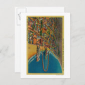 Auditorium, Strand und Regenbogen Pier Postkarte (Vorne/Hinten)