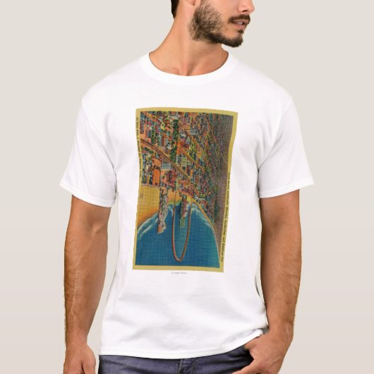 Auditorium, Strand und Regenbogen-Pier T-Shirt (Vorderseite)