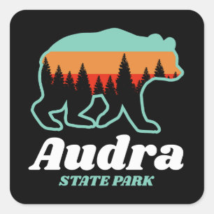 Audra Virginia Staat Park Bear Retro Vintag Quadratischer Aufkleber