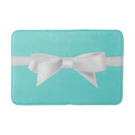 Audrey Aquamarin White Bow Modern Glam Badematte