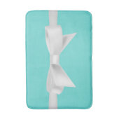 Audrey Aquamarin White Bow Modern Glam Badematte (Vorderseite Vertikal)