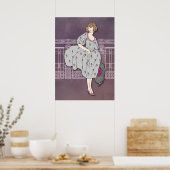 AUDREY: Art-Déco-Mode in Grau und Rose Poster (Küche)