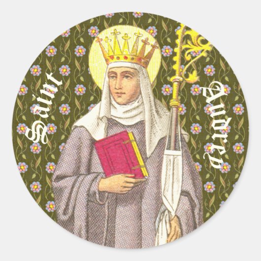 Audrey (Etheldreda) (P 003) Runder Aufkleber (Vorderseite)