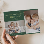 AUDREY Foil Christmas Card Geburtserklärung Folien Feiertagskarte<br><div class="desc">AUDREY Foil Weihnachtskarte Geburtsankündigung. Personalisieren Sie die Vorderseite der Karte mit 2 Fotos,  Ihrem Familiennamen und dem Jahr. Personalisieren Sie den Rücken mit einem optionalen Urlaubsgruß oder Familiennachrichten und Ihrem Familiennamen.</div>