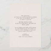 AUDREY Gold Foil Christmas Pregnancy Ankündigung (Rückseite)