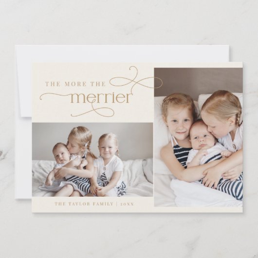 AUDREY Gold Niedliche Weihnachtskarte Ankündigung (Vorderseite)