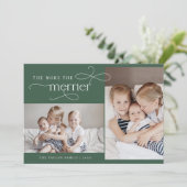 AUDREY Green Christmas Card Geburtserklärung Feiertagskarte (Stehend Vorderseite)