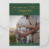 AUDREY Green Foil Christmas Pregnancy Ankündigung (Vorderseite)