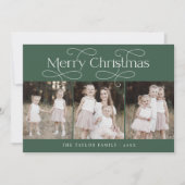 AUDREY Green Modern Family Foto Weihnachten (Vorderseite)