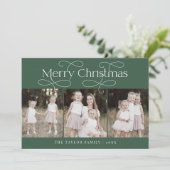 AUDREY Green Modern Family Foto Weihnachten (Stehend Vorderseite)