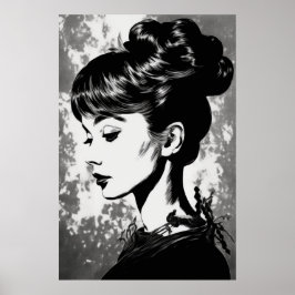 Audrey Hepburn Inspiriert Glamour Portrait Poster