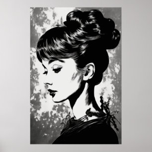 Audrey Hepburn Inspiriert Glamour Portrait Poster