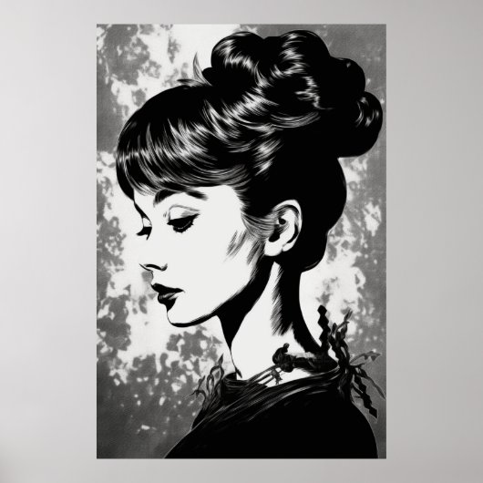 Audrey Hepburn Inspiriert Glamour Portrait Poster (Vorne)