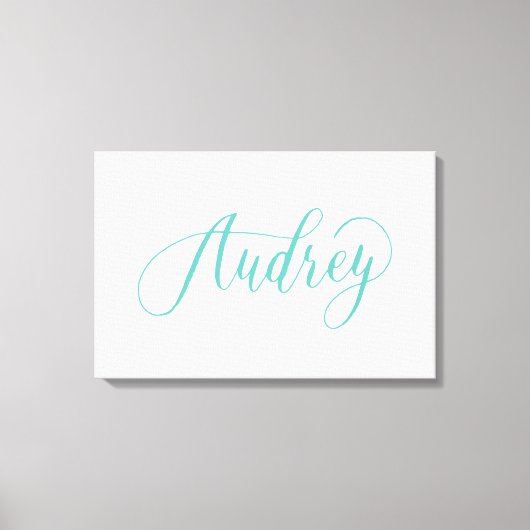 Audrey - Modern Calligraphy Name Design Leinwanddruck (Vorderseite)