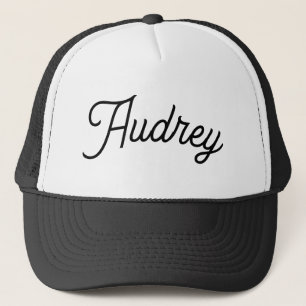 Audrey Name Hut Kappe Schwarz und Weiß Neutral Ele