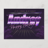 Audrey Name Vorname lila Postkarte Geburtstag (Vorderseite)