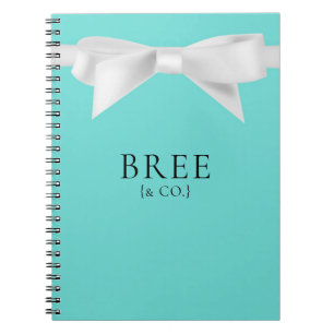 Audrey Teal Weiße Moderne Glamour Braut Hochzeit Notizblock