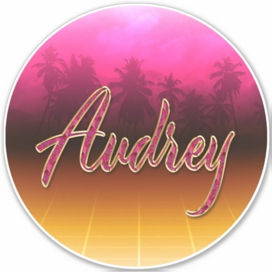 Audrey Vorname Name golden pink Aufkleber Sticker (Vorderseite)