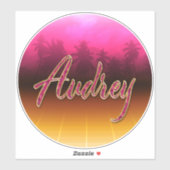 Audrey Vorname Name golden pink Aufkleber Sticker (Blatt)