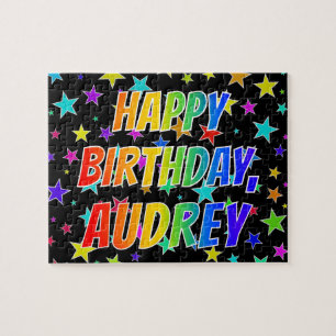 "AUDREY" Vorname, Spaß "GLÜCKLICHER BIRTHTAG" Puzzle
