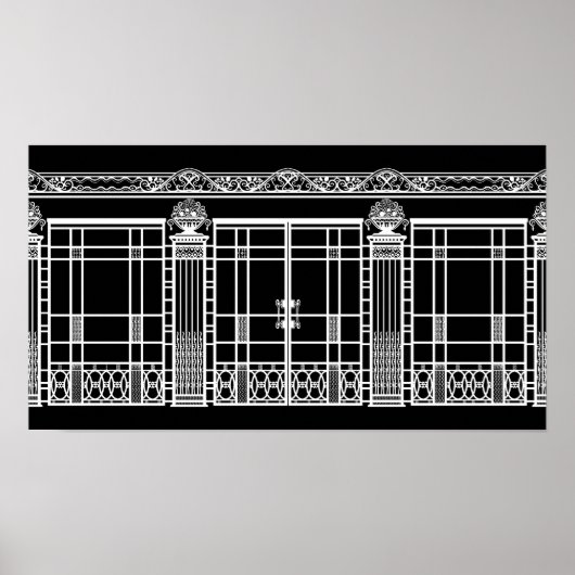 AUDREY'S ART DECO IRONWORK: WEISS AUF SCHWARZ POSTER (Vorne)