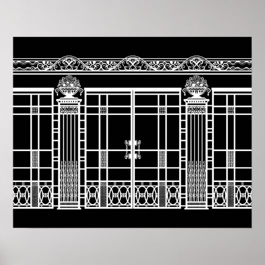 AUDREY'S ART DECO IRONWORK: WEISS AUF SCHWARZ POSTER (Vorne)