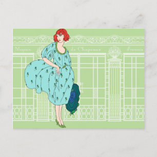 Audreys Pariser Hüte - Französischer Art Deco Postkarte