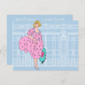 Audrey's Parisian Hat Shop - French Art Deco Postkarte (Vorne/Hinten)