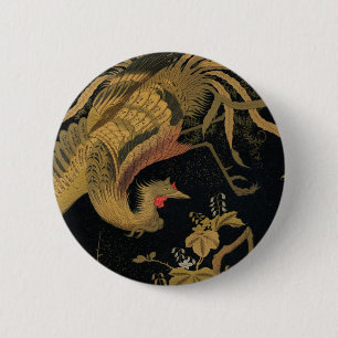 Audsley Mythischer Howo-Vogel: 1884 Japanischer Ph Button